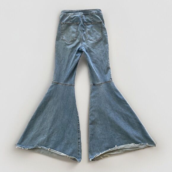 We the Free Jeans Womens 26 Blue Extreme Flare Bell-Bottoms‎ Float on Wide - Picture 2 of 10
